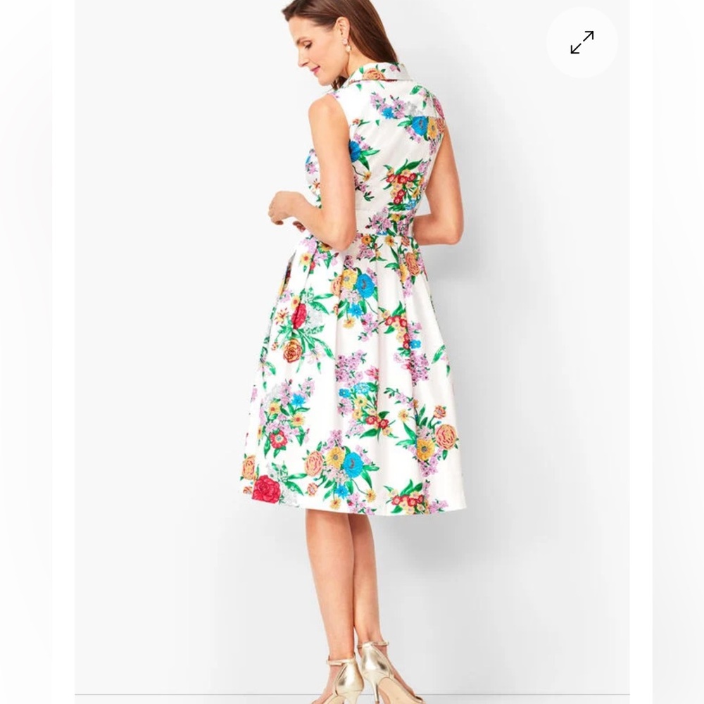 NWOT Talbots Blossoms Sateen Shirtdress - Picture 3 of 3